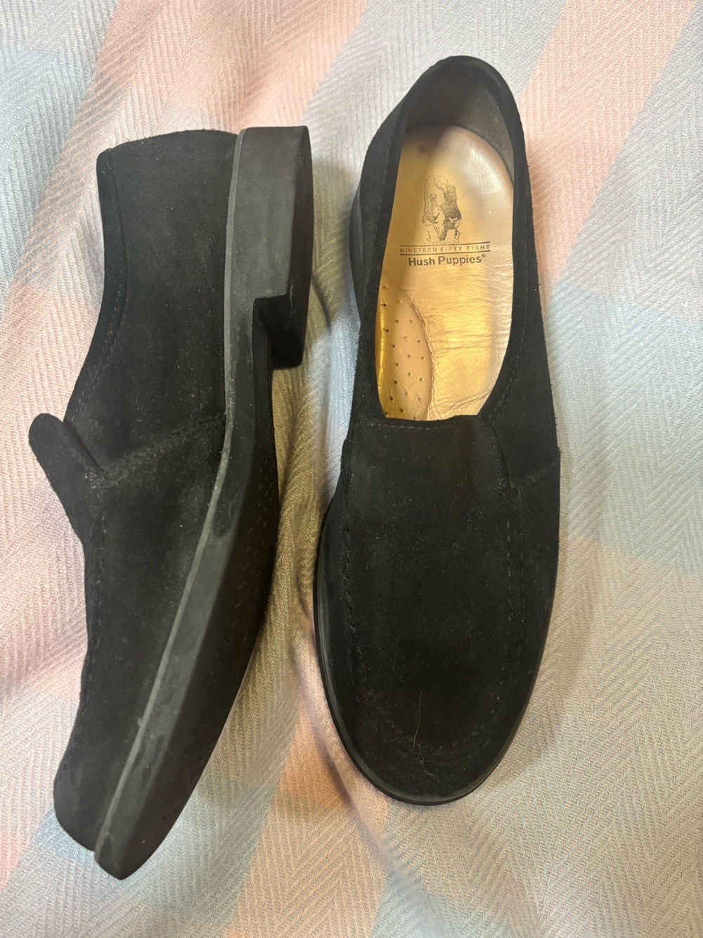 Hush Puppies Black Suede Comfort Slip-On Loafers